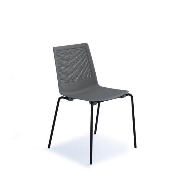 Multi Purpose Plastic Chair | Black Legs | Grey | Harmony