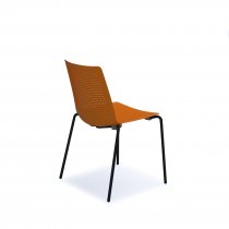 Multi Purpose Plastic Chair | Black Legs | Orange | Harmony