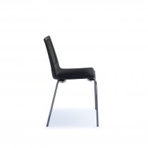 Multi Purpose Plastic Chair | Chrome Legs | Black | Harmony