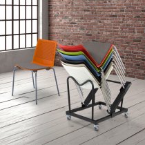 Multi Purpose Plastic Chair | Chrome Legs | Black | Harmony