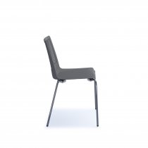 Multi Purpose Plastic Chair | Chrome Legs | Grey | Harmony