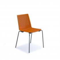 Multi Purpose Plastic Chair | Chrome Legs | Orange | Harmony