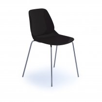 Multi Purpose Plastic Chair | Straight Leg | Chrome Frame | Black | Strut