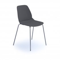 Multi Purpose Plastic Chair | Straight Leg | Chrome Frame | Grey | Strut