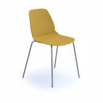 Multi Purpose Plastic Chair | Straight Leg | Chrome Frame | Mustard | Strut