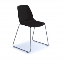 Multi Purpose Plastic Chair | Sled Base | Chrome Frame | Black | Strut