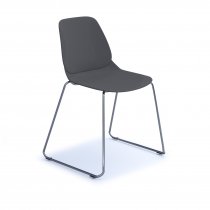 Multi Purpose Plastic Chair | Sled Base | Chrome Frame | Grey | Strut