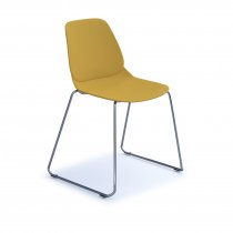 Multi Purpose Plastic Chair | Sled Base | Chrome Frame | Mustard | Strut