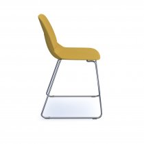 Multi Purpose Plastic Chair | Sled Base | Chrome Frame | Mustard | Strut