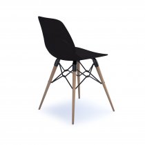 Multi Purpose Plastic Chair | Straight Leg | Oak Frame | Black | Strut