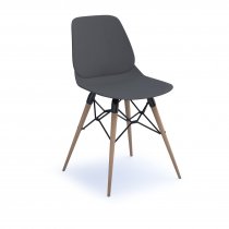 Multi Purpose Plastic Chair | Straight Leg | Oak Frame | Grey | Strut