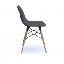 Multi Purpose Plastic Chair | Straight Leg | Oak Frame | Grey | Strut