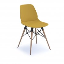 Multi Purpose Plastic Chair | Straight Leg | Oak Frame | Mustard | Strut