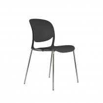 Plastic Café Chair | Straight Leg | Black | Verve