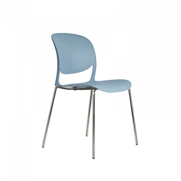 Plastic Café Chair | Straight Leg | Blue | Verve