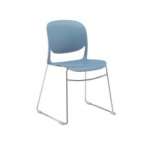 Plastic Café Chair | Sled Base | Blue | Verve