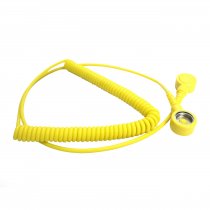 Coil Cord For use with an ESD Wristband or Heel Grounder | 10mm Female Stud to 10mm Female Stud | 1.8m Length