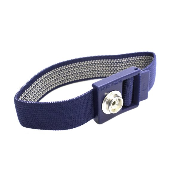 Comfortable and functional grounding wristband | Dark Blue | Fits to a Coiled Ground Wire via a 10mm Male Stud