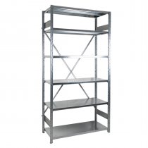 Galvanised Steel Shelving | 2200h x 700w x 300d mm | 6 Levels | 150kg Max Weight per Shelf | EXPO 4G