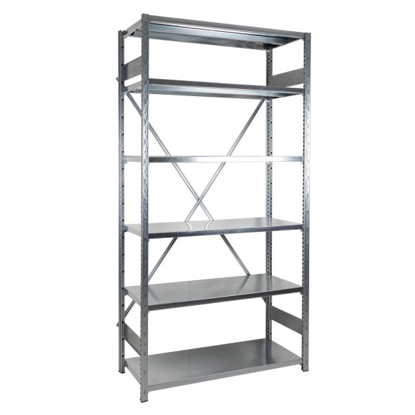 Galvanised Steel Shelving | 2000h x 1000w x 300d mm | 7 Levels | 150kg Max Weight per Shelf | EXPO 4G