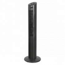 42" Oscillating Tower Fan | Remote Controlled | 3-Speed | Black | Sealey