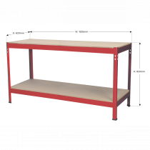 Rivet Workbench | 920h x 1535w x 620d mm | 100kg UDL | Red | Sealey