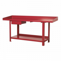Steel Plate Workbench | 860h x 2000w x 650d mm | 900kg UDL | Single Drawer | Sealey