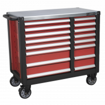 Mobile Workstation | 1000h x 1130w x 565d mm | Stainless Steel Top | 16 Drawers | Premier