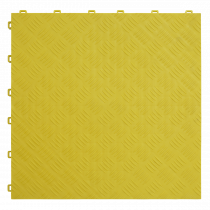 Chequer Plate Floor Tiles | Pack of 9 | 1.44m² | Polypropylene | 18mm Thick | Yellow | Sealey