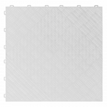 Chequer Plate Floor Tiles | Pack of 9 | 1.44m² | Polypropylene | 18mm Thick | White | Sealey