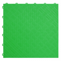 Chequer Plate Floor Tiles | Pack of 9 | 1.44m² | Polypropylene | 18mm Thick | Green | Sealey