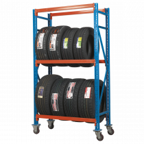 Mobile Tyre Racking | 1700h x 915w x 455d mm | 200kg UDL | 3 Levels | Sealey