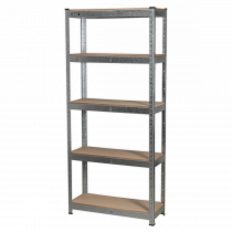 Galvanised Steel Shelving | 1800h x 800w x 300d mm | 5 Levels | 150kg UDL | Sealey