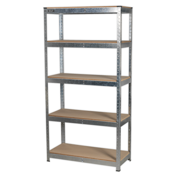 Galvanised Steel Shelving | 1800h x 900w x 400d mm | 5 Levels | 350kg UDL | Sealey
