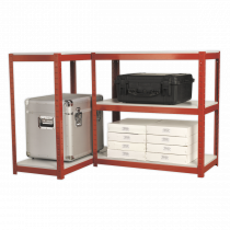 Industrial Steel Shelving | 1800h x 900w x 425d mm | 5 Levels | 500kg UDL | Red | Sealey