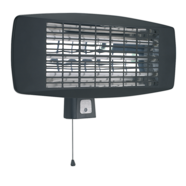 Outdoor Adjustable Infrared Heater | Wall Mounting | 3 Power Settings | 2000W | Grey | Sealey