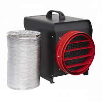Industrial Fan Heater | 6m Duct Hose | Two Heat Settings | 10kW | Black | Sealey