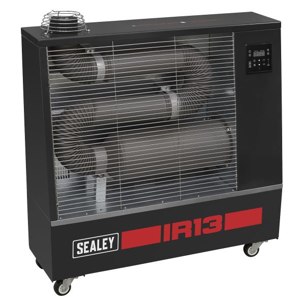 Infrared Diesel Heater | LED Display | Heated Area 325m³ | 13kW | Black & Red | Sealey