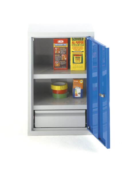 Wall Cabinet | 400mm Wide | Single Door | 1 Drawer | Blue | Redditek