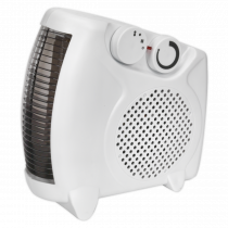Fan Heater | 2 Heat Settings & Thermostat | White | Sealey