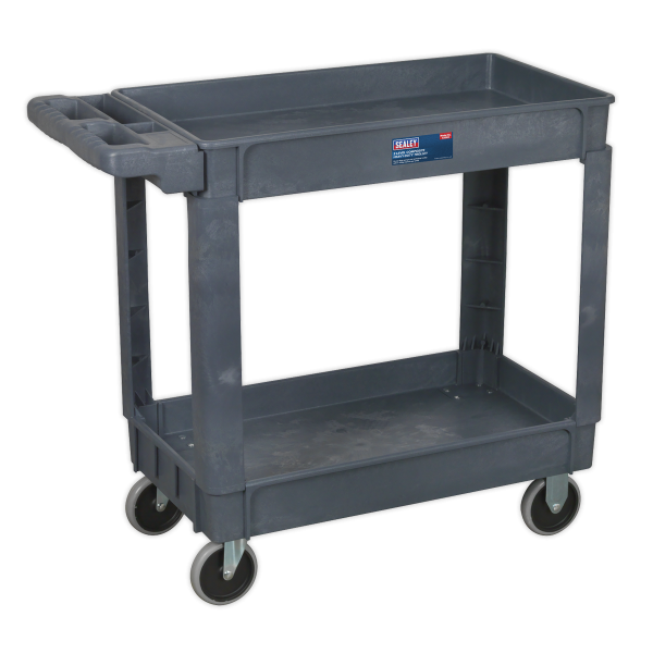 Heavy Duty Plastic Trolley | 2 Shelves | 850h x 1000w x 440d mm | Grey | Sealey