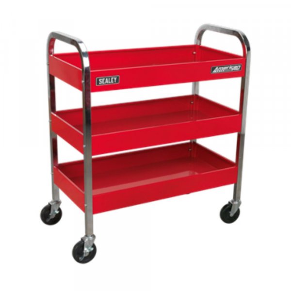 Garage Shelf Trolley | 3 Shelves | 900h x 775w x 410d mm | Red | Sealey
