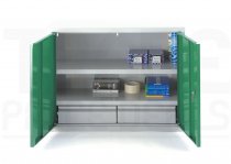 Wall Cabinet | 800mm Wide | 2 Doors | 2 Drawers | Green | Redditek