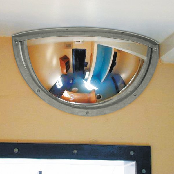 Institutional Wall Mounted Stainless Steel Security Mirror | 250h x 500w mm