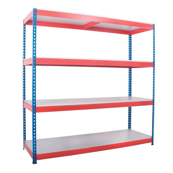 Heavy Duty Racking | 1830h x 1220w x 610d mm | MFC Shelves | 550kg Max Weight per Shelf | 4 Levels | Blue & Orange | TradeMax UHD