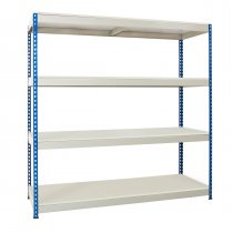 Heavy Duty Racking | 1830h x 1220w x 762d mm | MFC Shelves | 550kg Max Weight per Shelf | 4 Levels | Blue & Grey | TradeMax UHD