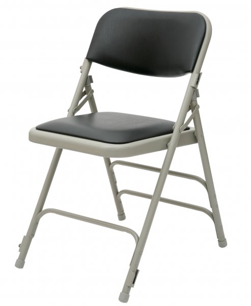 Comfort Folding Chair | Padded Seat & Back | Black Vinyl | Mogo