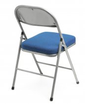 Comfort Deluxe Folding Chair | Silver Frame | Blue | Mogo