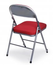 Comfort Deluxe Folding Chair | Silver Frame | Red | Mogo