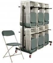 Classic Folding Chairs | Bundle of 168 | Burgundy | With Trolley | Mogo